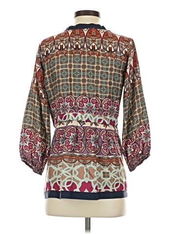 Johnny Was 3/4 Sleeve Silk Top (view 2)