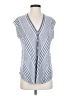 Max Studio Stripes Blue Sleeveless Button-Down Shirt Size XS - photo 1