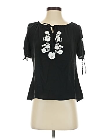 White House Black Market Short Sleeve Silk Top (view 1)