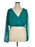Express 100% Polyester Teal Long Sleeve Blouse Size XL - photo 1