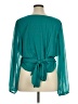 Express 100% Polyester Teal Long Sleeve Blouse Size XL - photo 2