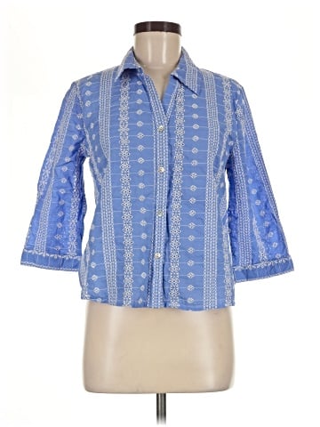 Ultra Pink 3/4 Sleeve Button-Down Shirt (view 1)