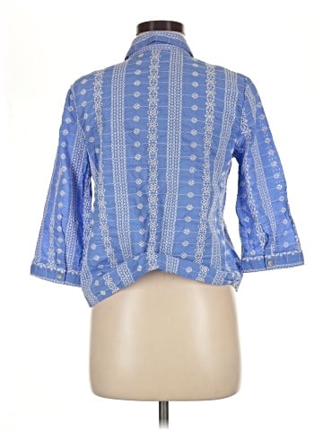 Ultra Pink 3/4 Sleeve Button-Down Shirt (view 2)
