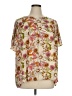Susan Graver 100% Rayon Floral Ivory Short Sleeve Blouse Size 1X - photo 1