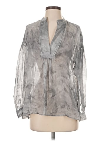 Vince. Long Sleeve Silk Top (view 1)