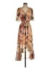 Leith 100% Polyester Floral Tan Casual Dress Size S - photo 1
