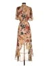 Leith 100% Polyester Floral Tan Casual Dress Size S - photo 2
