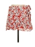 Aqua 100% Rayon Floral Red Casual Skirt Size S - photo 1