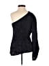 Zara 100% Leather Black Long Sleeve Blouse Size XS - photo 2