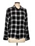 Express 100% Rayon Plaid Black Long Sleeve Button-Down Shirt Size L - photo 1