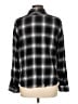 Express 100% Rayon Plaid Black Long Sleeve Button-Down Shirt Size L - photo 2