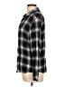 Express 100% Rayon Plaid Black Long Sleeve Button-Down Shirt Size L - photo 5