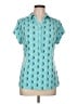 Charter Club Teal Short Sleeve Blouse Size L - photo 1