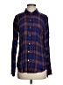 Splendid 100% Rayon Plaid Blue Long Sleeve Button-Down Shirt Size XS - photo 1