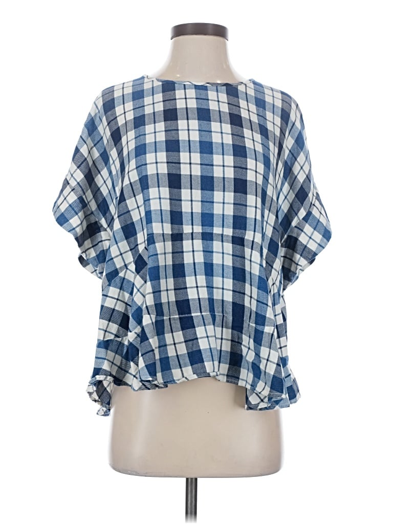 Pre-owned The Great Short Sleeve Blouse In Blue