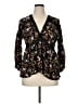 Nostalgia 100% Rayon Black 3/4 Sleeve Blouse Size XL - photo 1