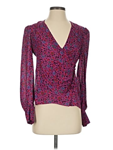 Veronica Beard Long Sleeve Silk Top (view 1)