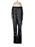 Karl Lagerfeld Paris 100% Polyurethane Metallic Black Track Pants Size M - photo 1