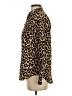 J.Crew 100% Silk Animal Print Brown Long Sleeve Silk Top Size 4 - photo 5