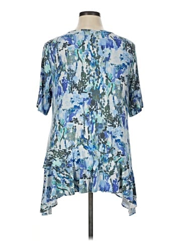 LOGO by Lori Goldstein Short Sleeve Blouse (view 2)
