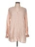 Sigrid Olsen 100% Linen Solid Pink Tan Long Sleeve Button-Down Shirt Size L - photo 1