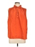 Maeve Orange Sleeveless Button-Down Shirt Size L - photo 1