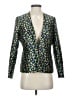 J.Crew 100% Polyester Print Green Blazer Size 4 - photo 1