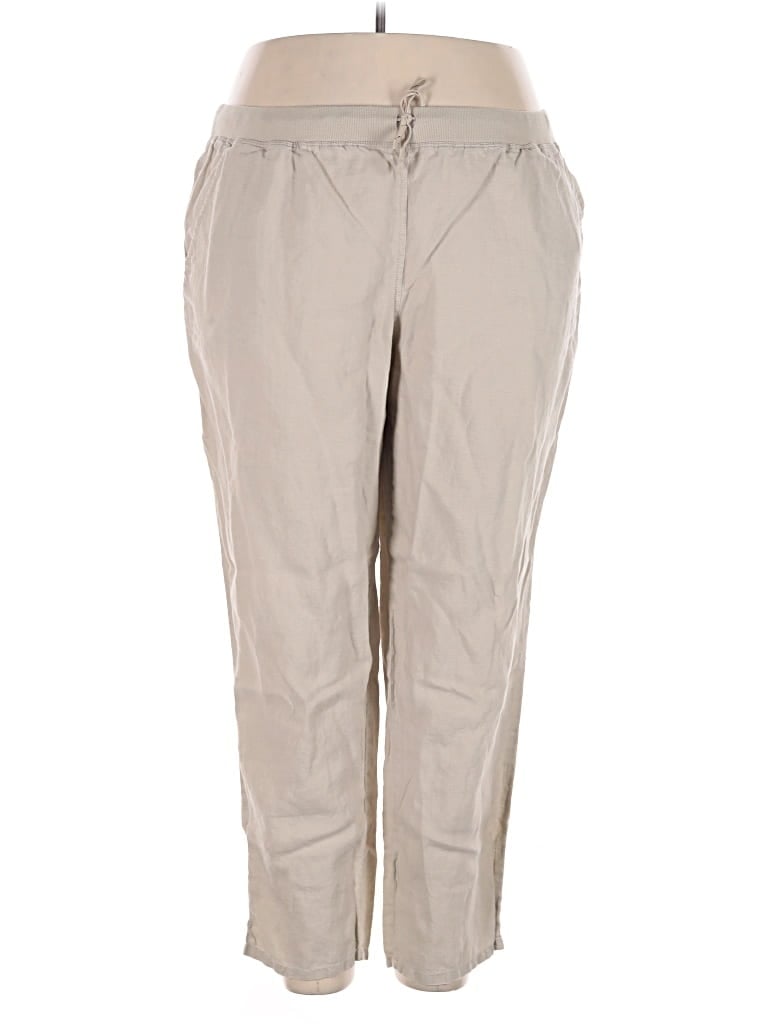 Pre-owned Max Studio Linen Pants In Tan
