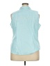 Talbots 100% Cotton Blue Sleeveless Button-Down Shirt Size 18 Petite - photo 2
