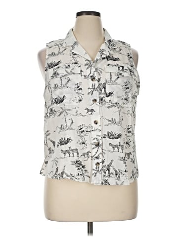 MICHAEL Michael Kors Sleeveless Button-Down Shirt (view 1)