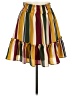 Entro 100% Polyester Stripes Yellow Casual Skirt Size M - photo 1