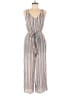 Derek Heart 100% Rayon Stripes Tan Blue Jumpsuit Size M - photo 1