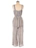 Derek Heart 100% Rayon Stripes Tan Blue Jumpsuit Size M - photo 2