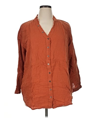 Caffé Marrakesh 3/4 Sleeve Button-Down Shirt (view 1)