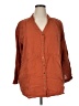Caffé Marrakesh 100% Cotton Orange 3/4 Sleeve Button-Down Shirt Size 1X - photo 1