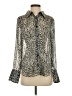 Milly Animal Print Silver Long Sleeve Blouse Size S - photo 1