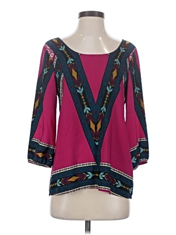 Pink Owl 3/4 Sleeve Blouse (view 1)
