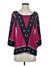 Pink Owl 100% Polyester Teal 3/4 Sleeve Blouse Size S - photo 1