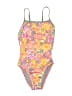 Speedo Paisley Yellow One Piece Swimsuit Size Sm (32) - photo 1