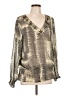 Assorted Brands 100% Polyester Silver Long Sleeve Blouse Size L - photo 1