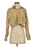 Zara Checkered-gingham Yellow Long Sleeve Blouse Size S - photo 1