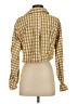 Zara Checkered-gingham Yellow Long Sleeve Blouse Size S - photo 2