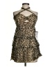 Emerald Sundae 100% Polyester Animal Print Brown Gold Cocktail Dress Size S - photo 1