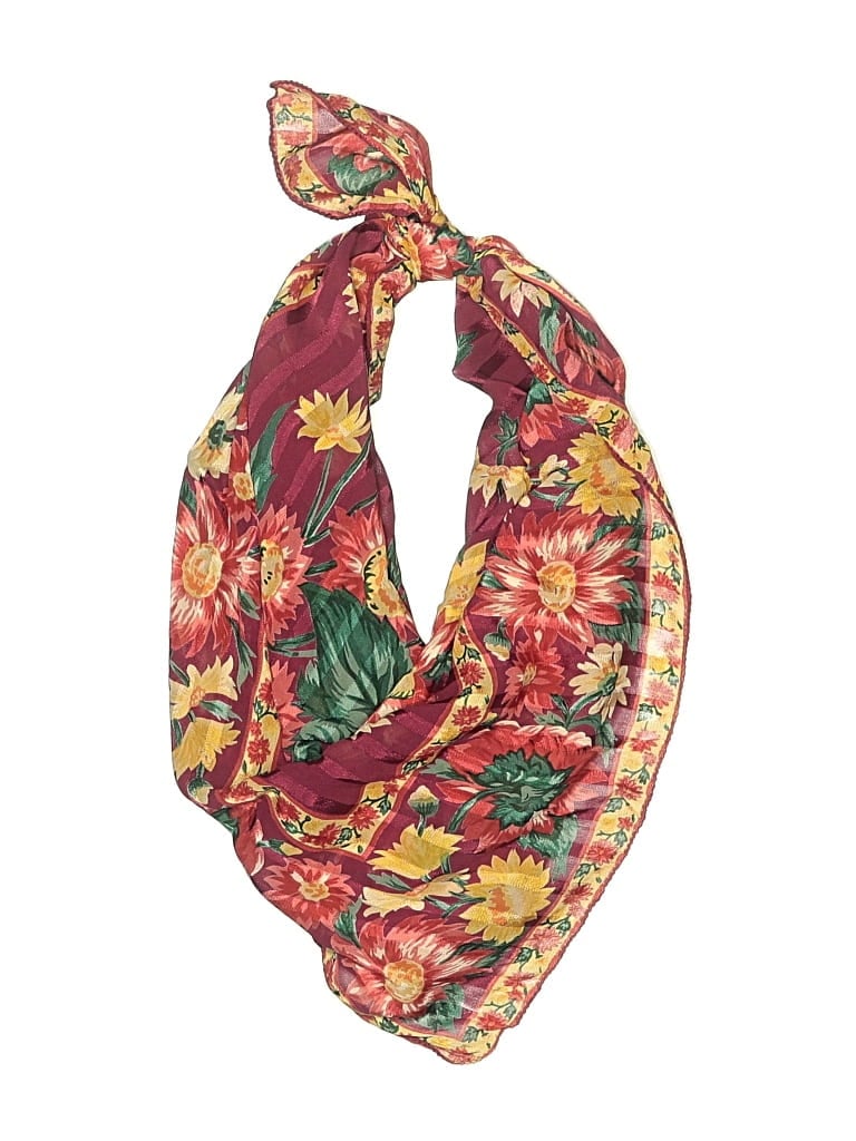 Pre-owned April Cornell Scarf In Burgundy