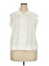 Talbots Ivory Sleeveless Button-Down Shirt Size 18 Petite - photo 1