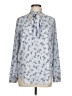 Ann Taylor 100% Polyester Floral Blue Long Sleeve Blouse Size M - photo 1