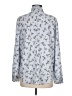 Ann Taylor 100% Polyester Floral Blue Long Sleeve Blouse Size M - photo 2