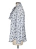 Ann Taylor 100% Polyester Floral Blue Long Sleeve Blouse Size M - photo 5