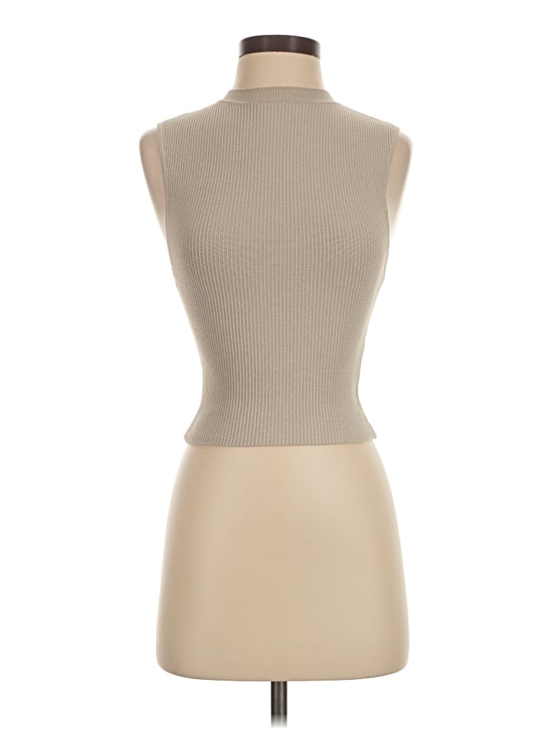 Pre-owned Caara Sleeveless Turtleneck In Tan