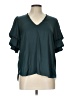 Zadig & Voltaire 100% Polyester Teal Short Sleeve Blouse Size Lg (3) - photo 1